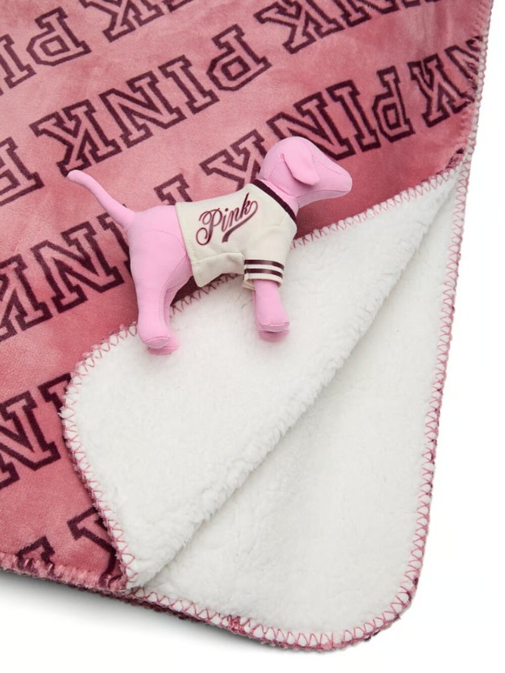 Victoria’s Secret PINK Sherpa Blanket & Matching Mini Dog Set NWT